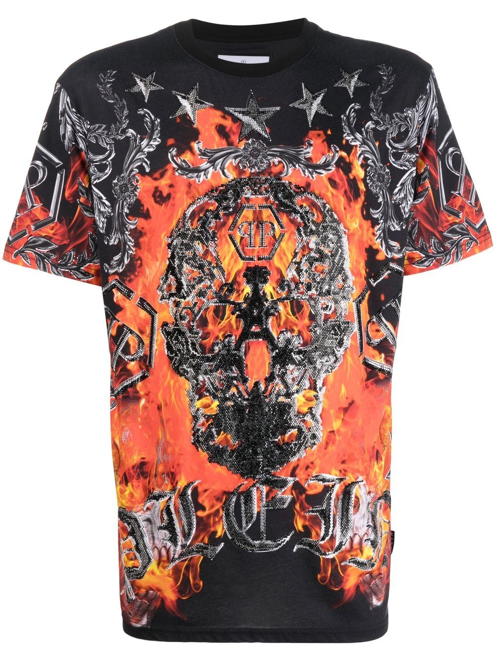 Philipp Plein flame-print short-sleeve T-shirt - Black von Philipp Plein