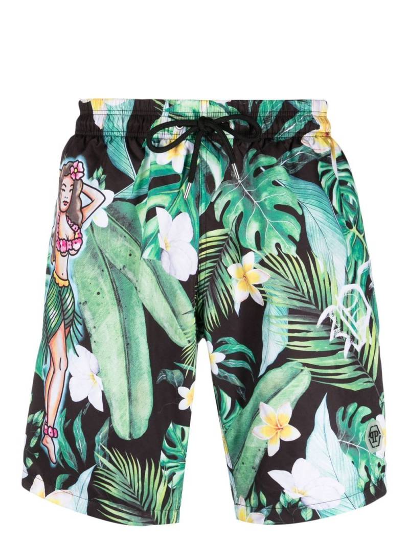 Philipp Plein floral-print swim shorts - Green von Philipp Plein