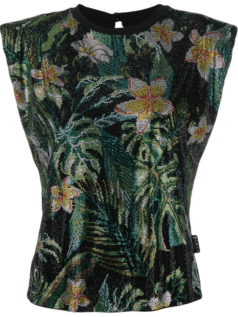 Philipp Plein floral-print tank top - Black von Philipp Plein