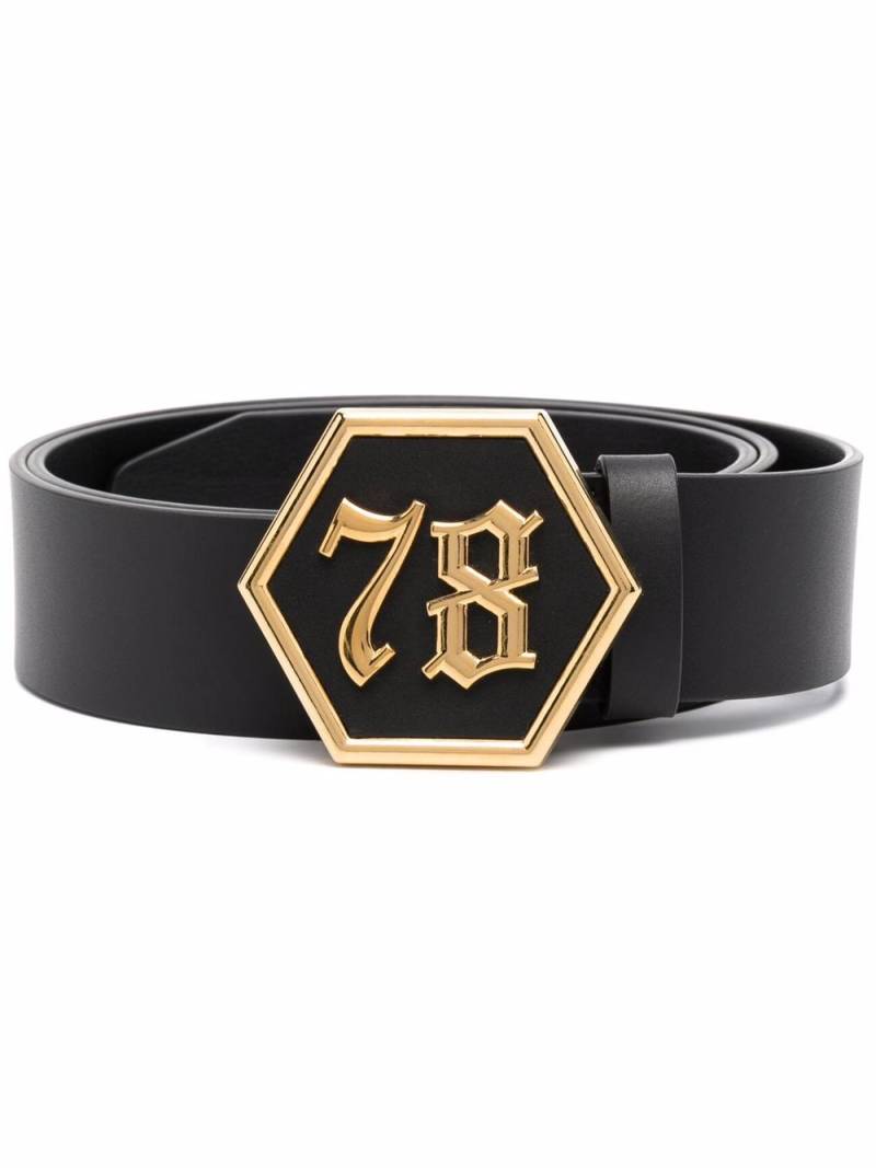 Philipp Plein gothic logo-buckle belt - Black von Philipp Plein