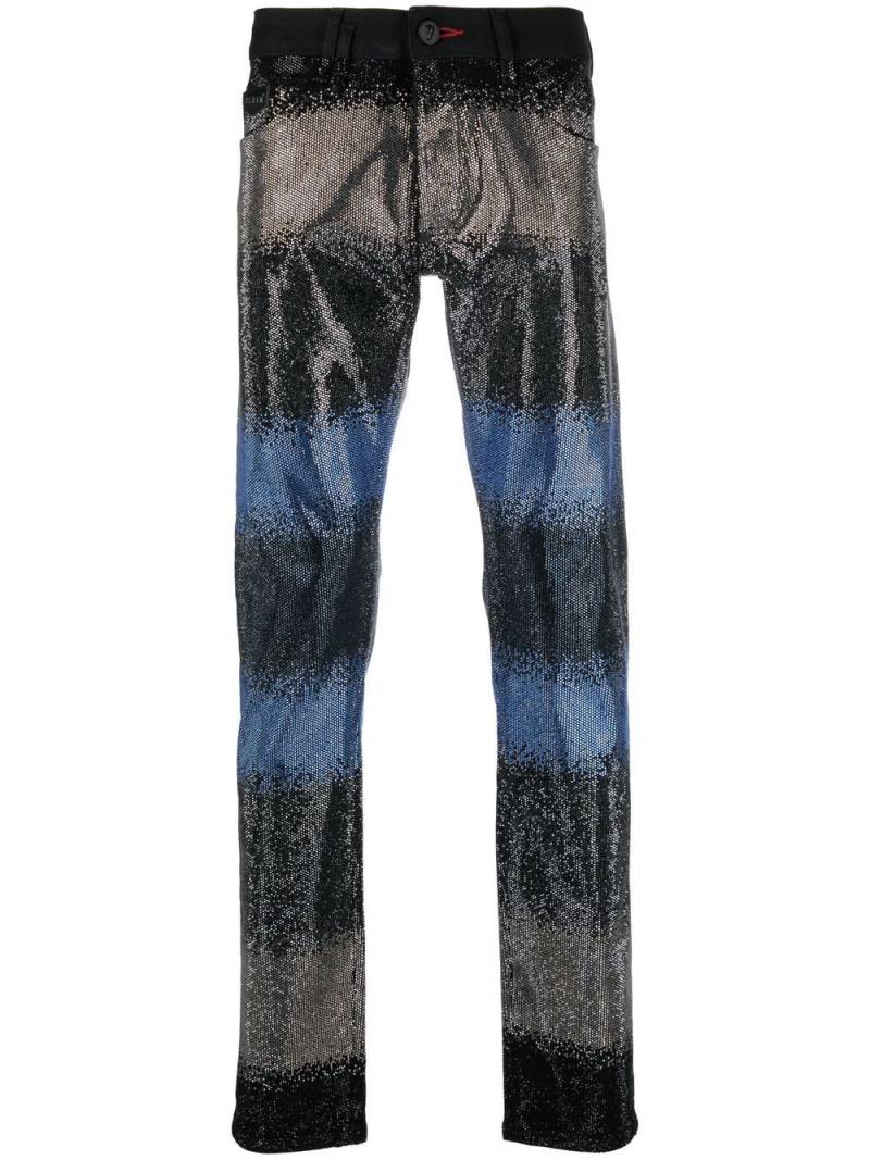 Philipp Plein gradient crystal-embellished jeans - Black von Philipp Plein