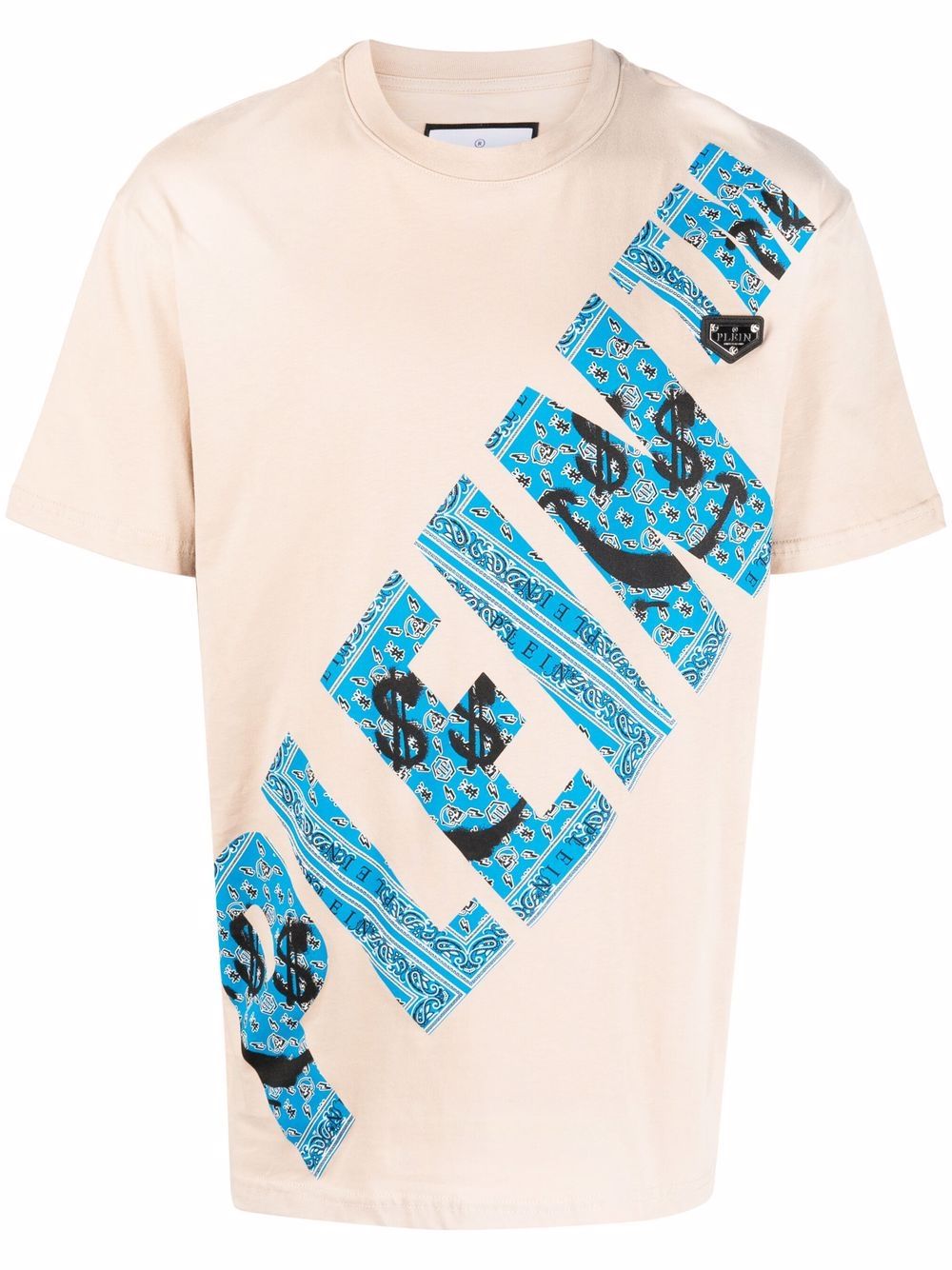 Philipp Plein graffiti-print round neck T-shirt - Neutrals von Philipp Plein