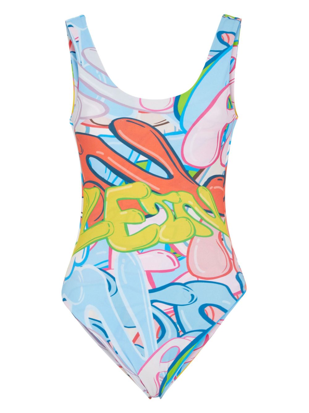 Philipp Plein graffiti-print stretch swimsuit - Blue von Philipp Plein