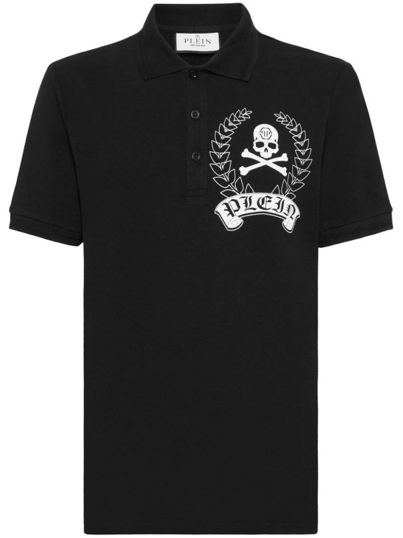 Philipp Plein graphic-print cotton polo shirt - Black von Philipp Plein