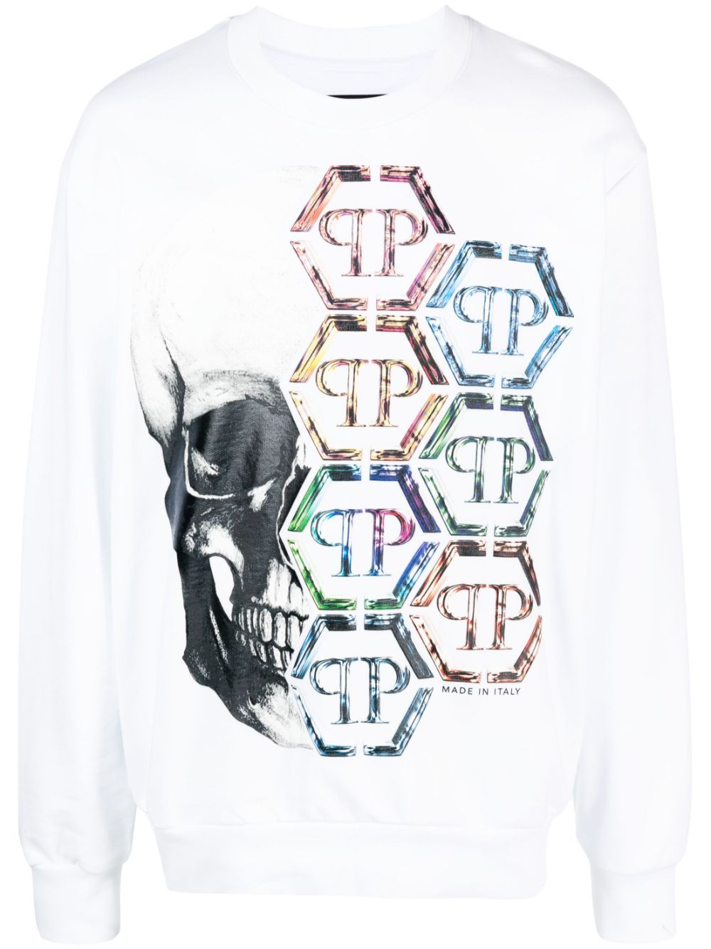 Philipp Plein graphic-print cotton sweatshirt - White von Philipp Plein