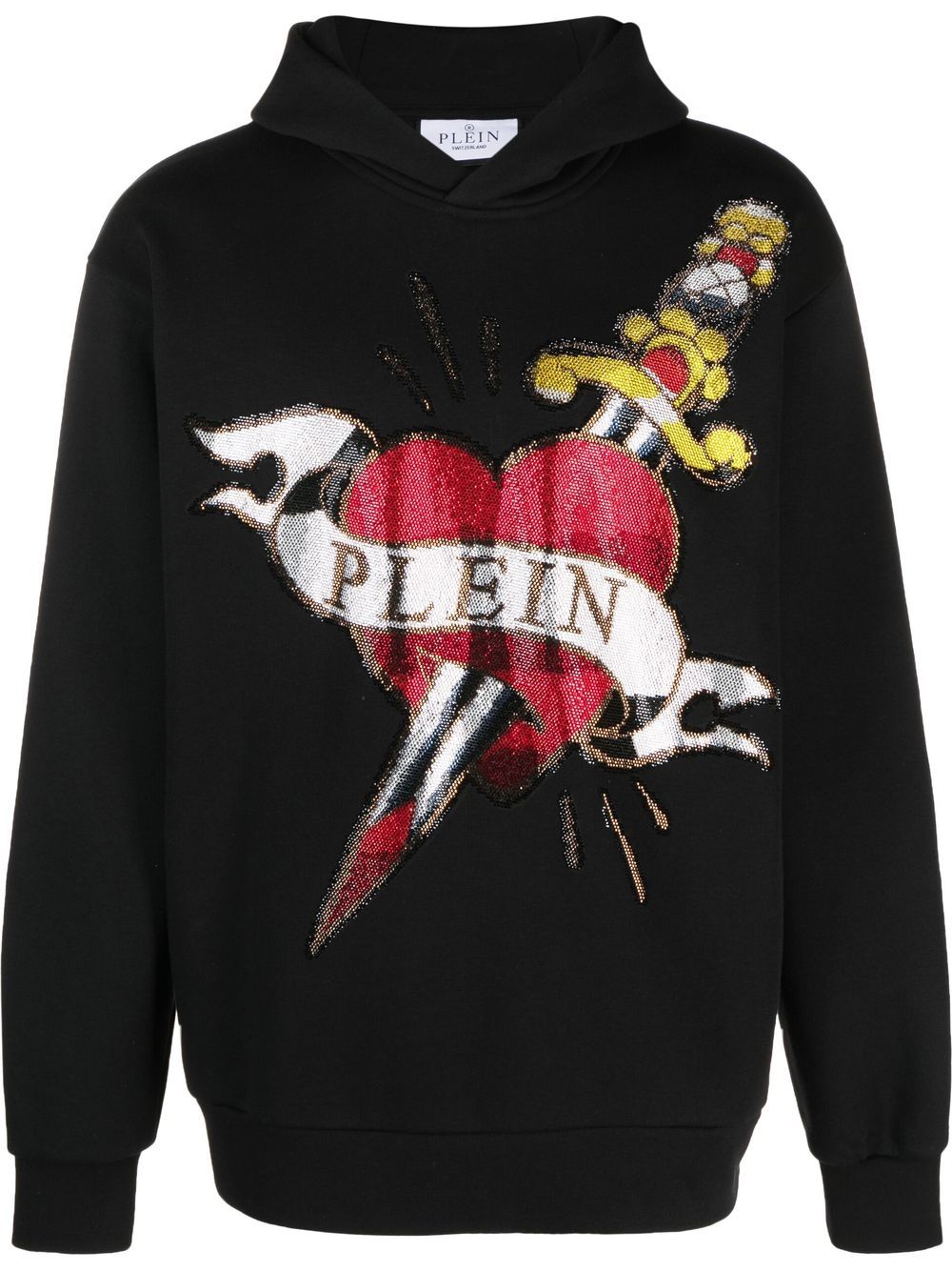 Philipp Plein graphic-print pullover hoodie - Black von Philipp Plein