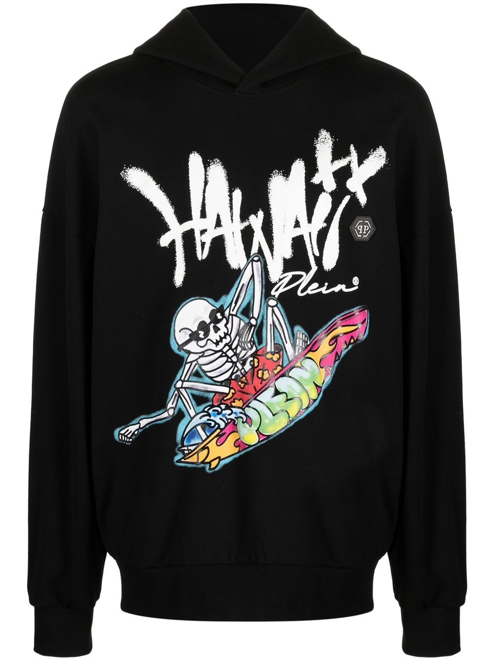 Philipp Plein graphic-print pullover hoodie - Black von Philipp Plein