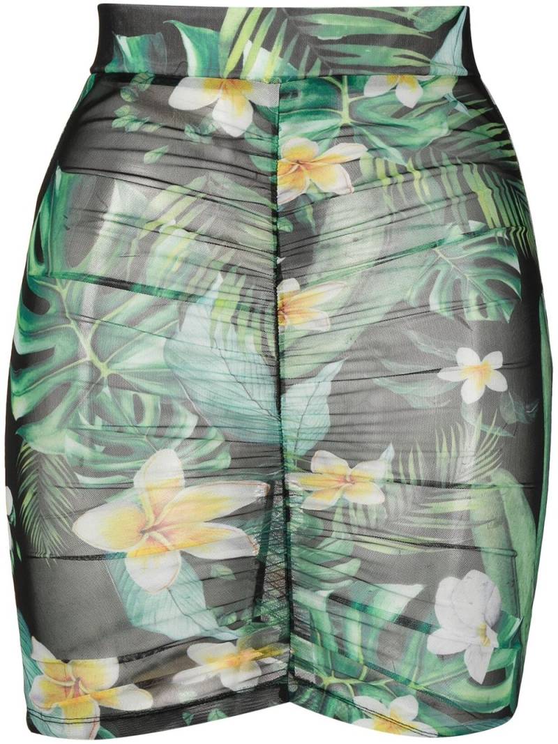 Philipp Plein graphic-print ruched skirt - Green von Philipp Plein