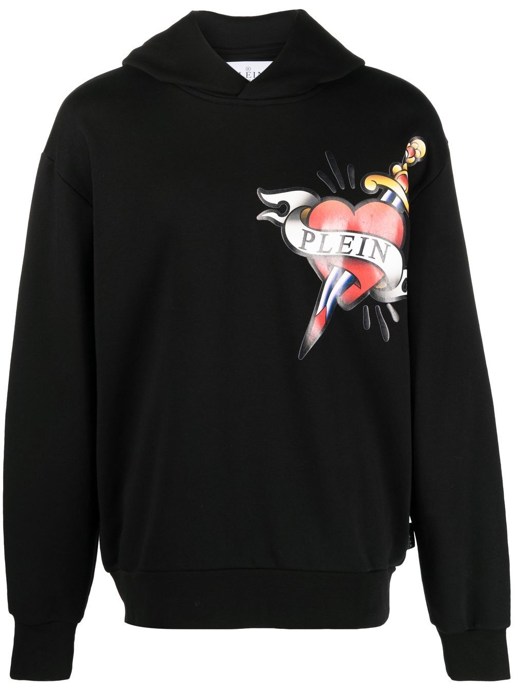 Philipp Plein heart & dagger-print hoodie - Black von Philipp Plein