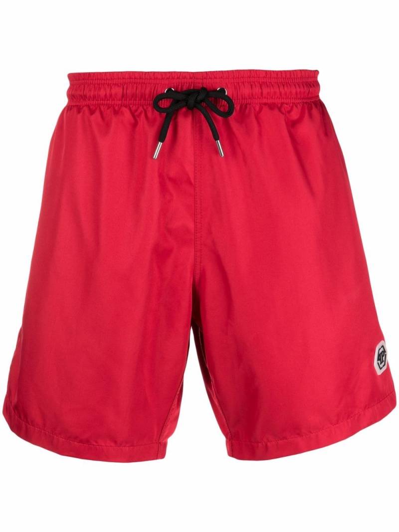 Philipp Plein hexagon logo swimming shorts - Red von Philipp Plein