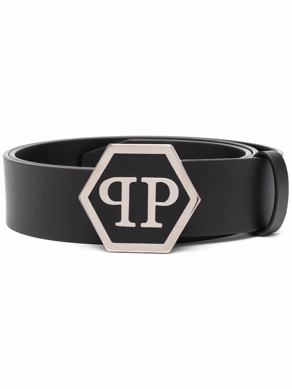 Philipp Plein hexagonal logo-buckle belt - Black von Philipp Plein