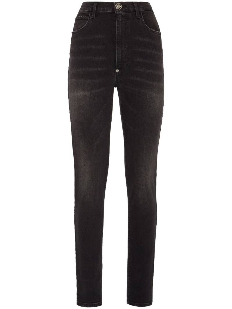 Philipp Plein high-rise skinny faded jeans - Black von Philipp Plein