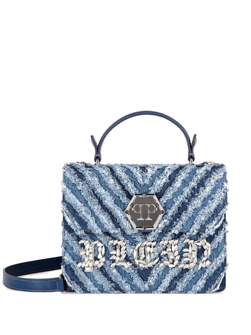 Philipp Plein large Denim tote bag - Blue von Philipp Plein