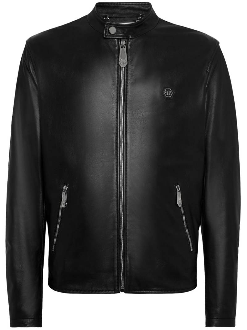 Philipp Plein leather moto jacket - Black von Philipp Plein