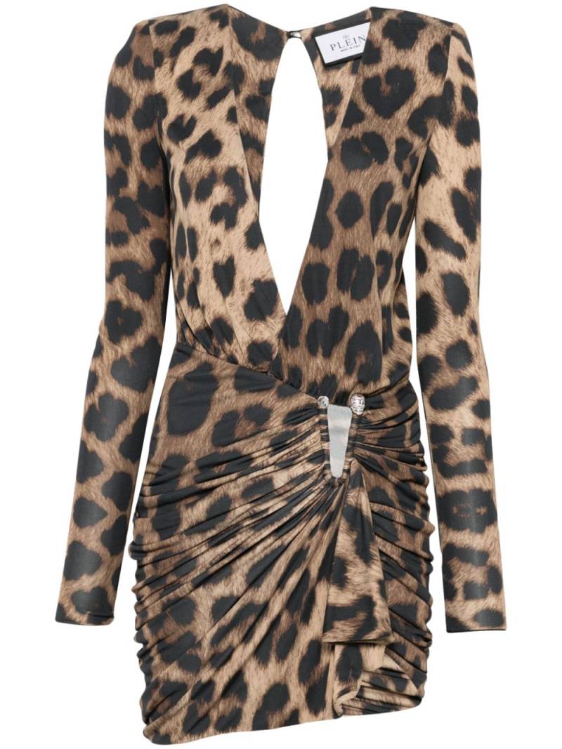 Philipp Plein leopard-print mini dress - Black von Philipp Plein