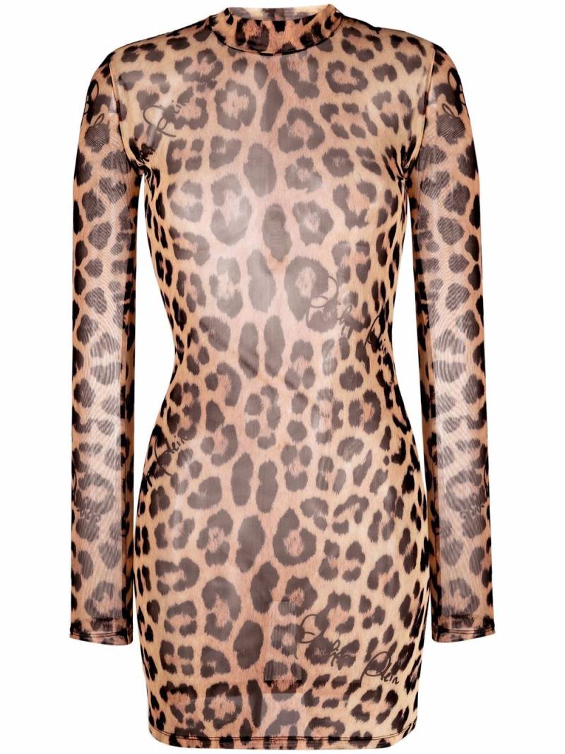 Philipp Plein leopard-print mock neck dress - Neutrals von Philipp Plein