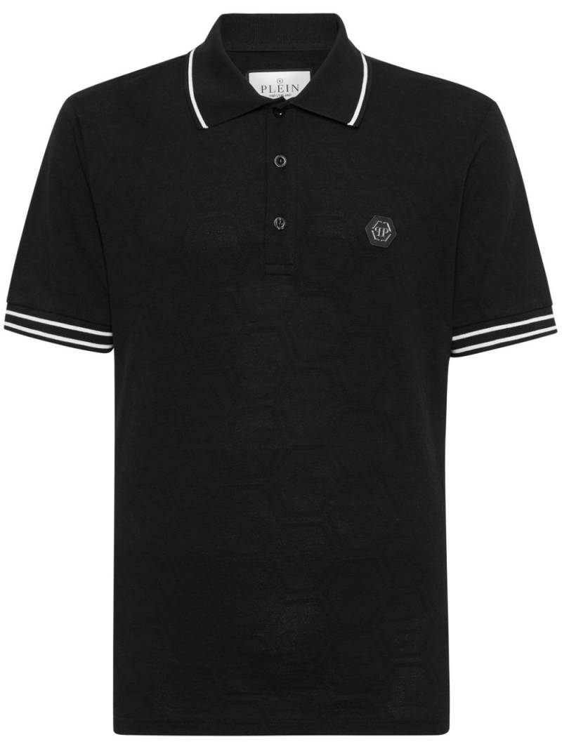 Philipp Plein logo-appliqué cotton polo shirt - Black von Philipp Plein