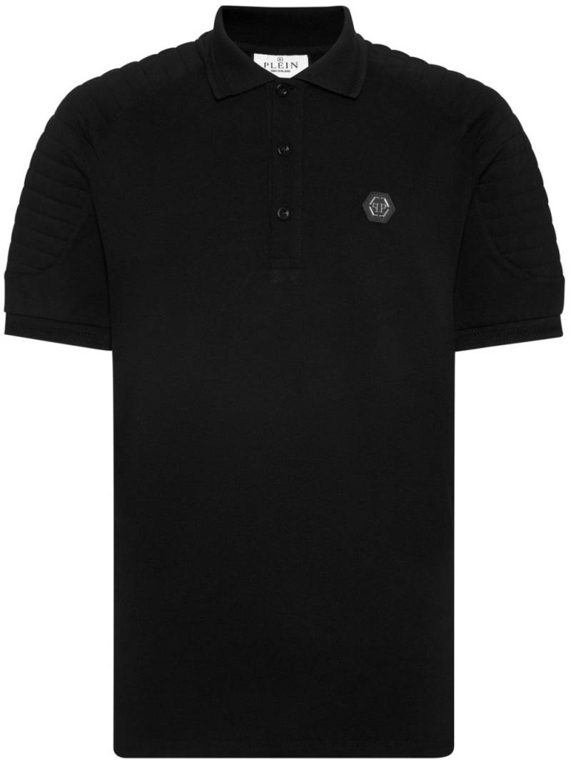 Philipp Plein logo-appliqué cotton polo shirt - Black von Philipp Plein