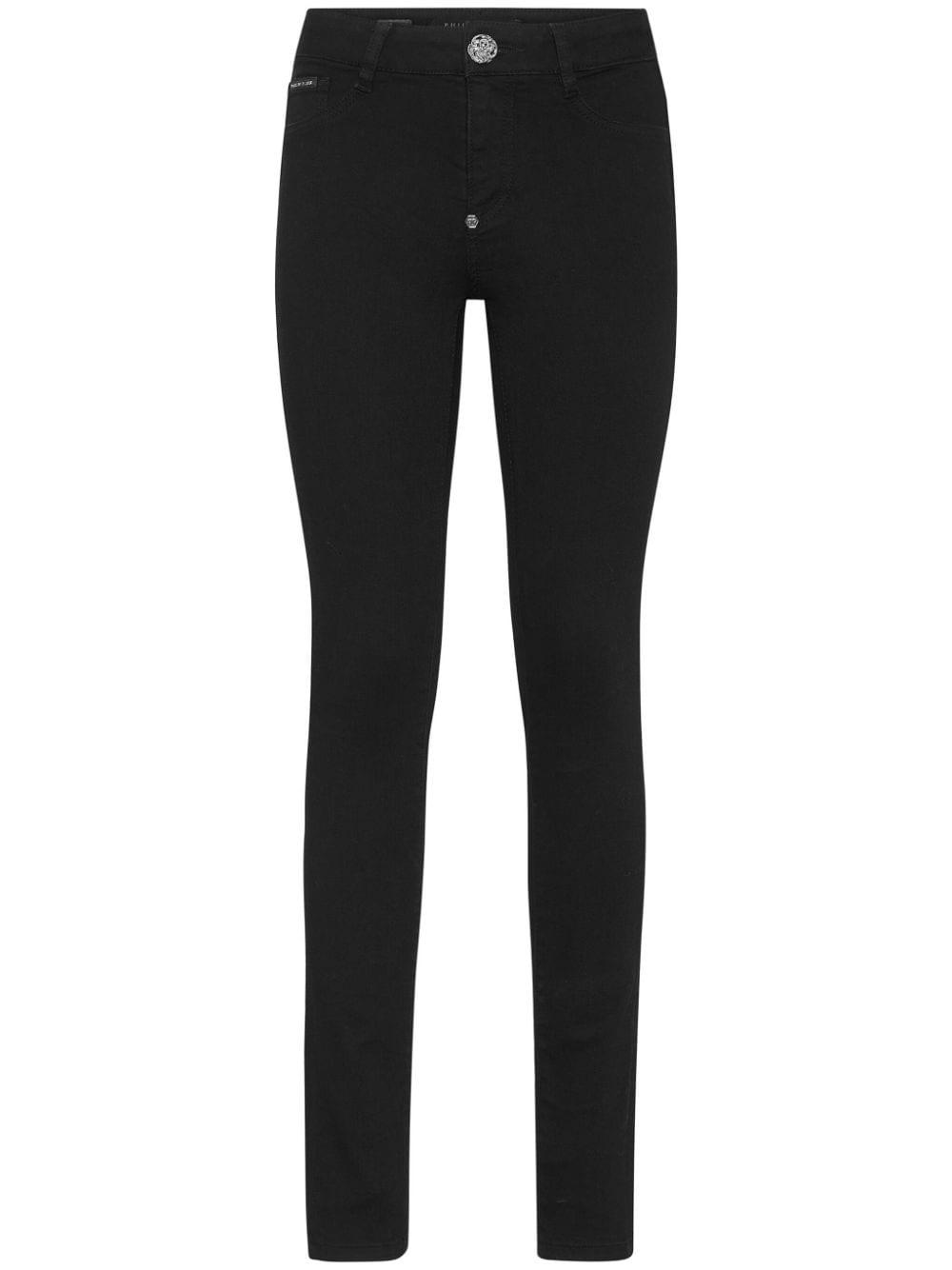 Philipp Plein logo-appliqué mid-rise skinny jeans - Black von Philipp Plein