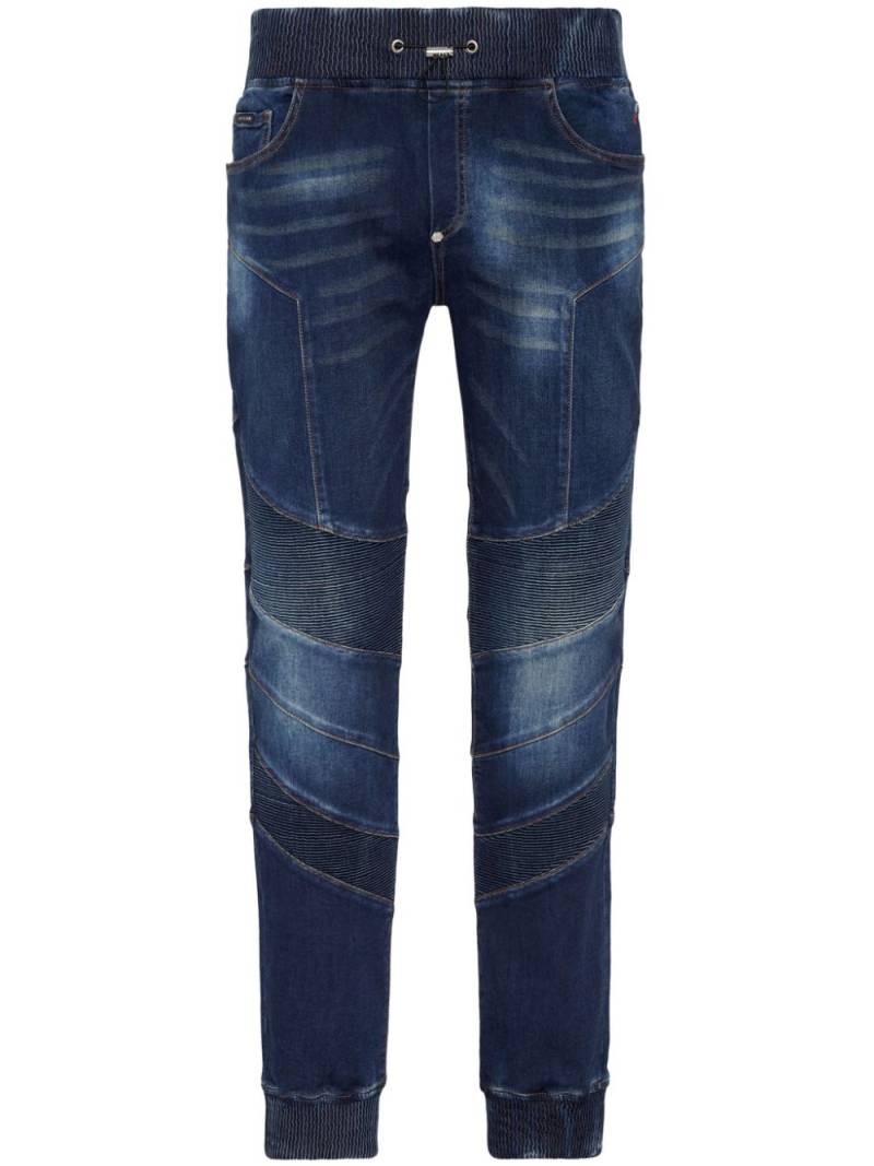 Philipp Plein logo-appliqué skinny jeans - Blue von Philipp Plein