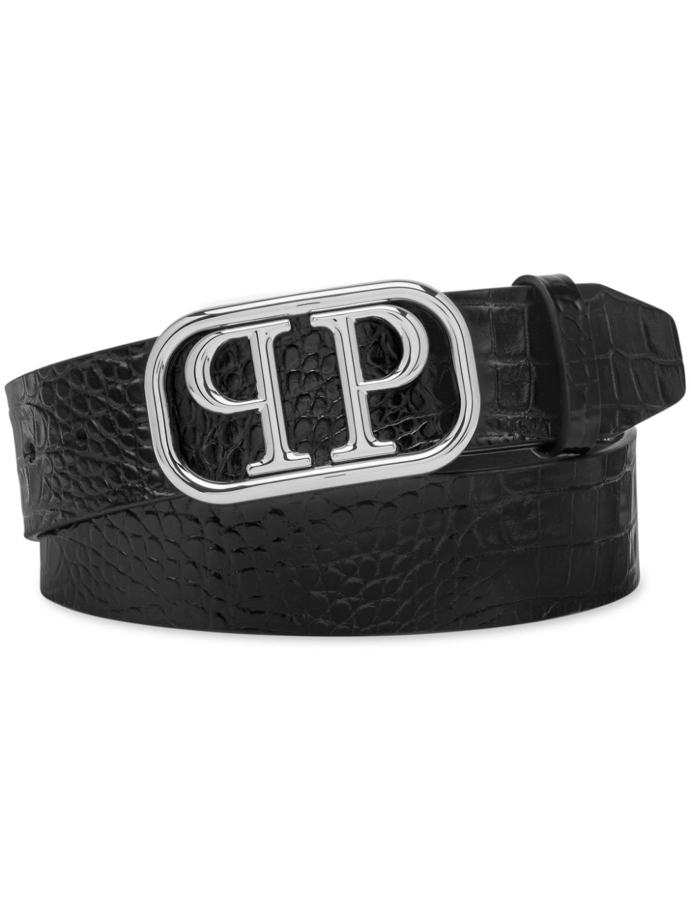 Philipp Plein logo buckle leather belt - Black von Philipp Plein