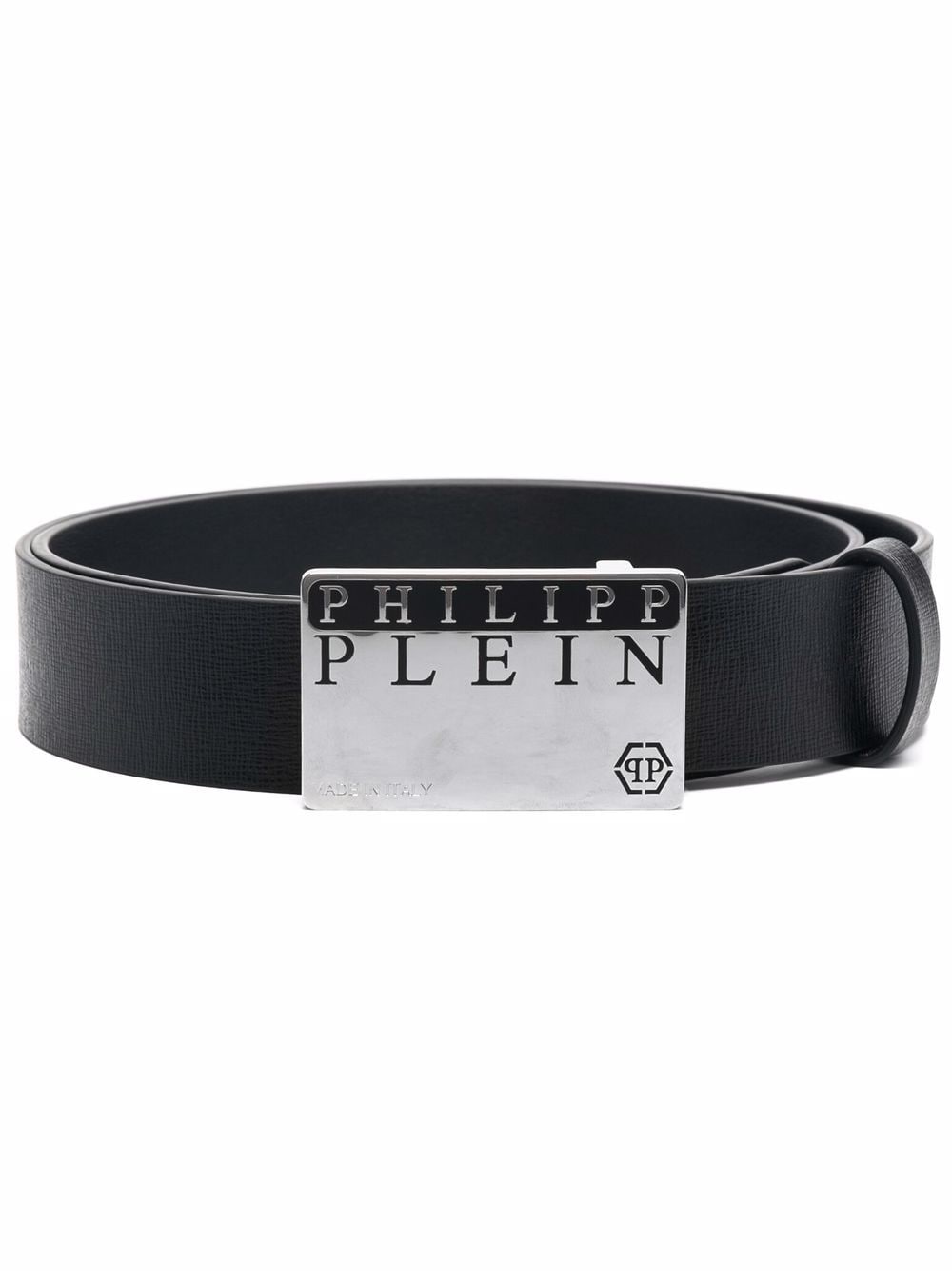 Philipp Plein logo buckle leather belt - Black von Philipp Plein