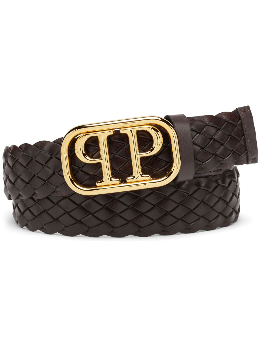 Philipp Plein logo buckle leather belt - Brown von Philipp Plein