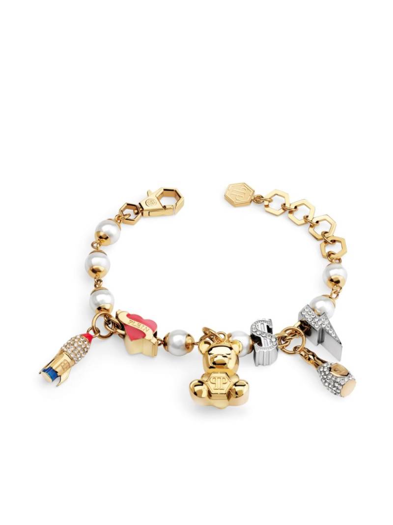 Philipp Plein logo charm bracelet - Gold von Philipp Plein