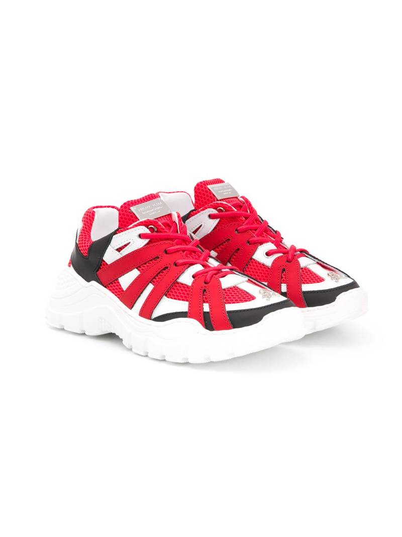 Philipp Plein logo colour-block sneakers - Red von Philipp Plein