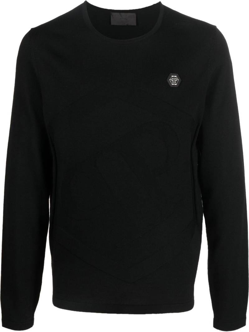 Philipp Plein logo crew-neck jumper - Black von Philipp Plein