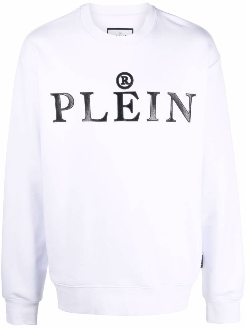 Philipp Plein logo crew-neck sweatshirt - White von Philipp Plein