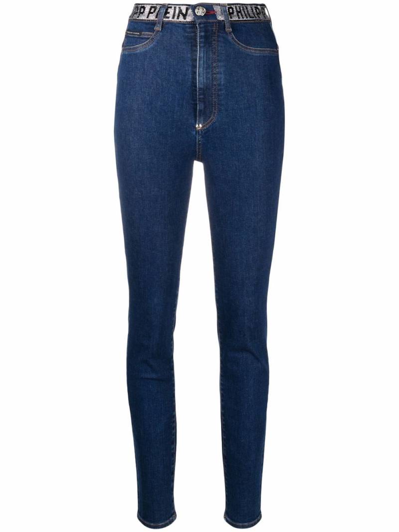 Philipp Plein logo-embellished skinny-leg jeans - Blue von Philipp Plein