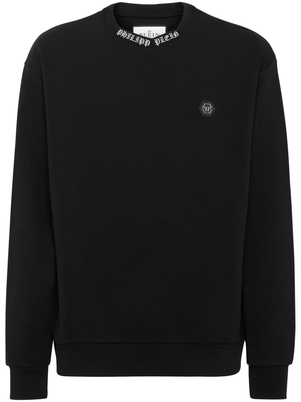 Philipp Plein logo-embroidered crew-neck sweatshirt - Black von Philipp Plein