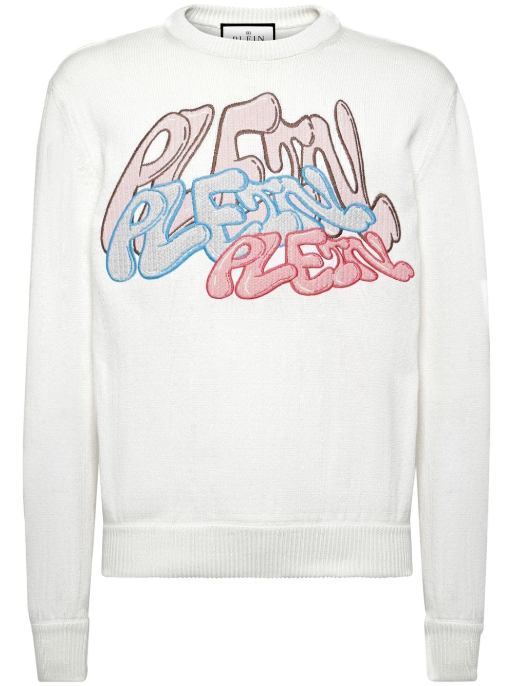 Philipp Plein logo-embroidered crew-neck sweatshirt - White von Philipp Plein