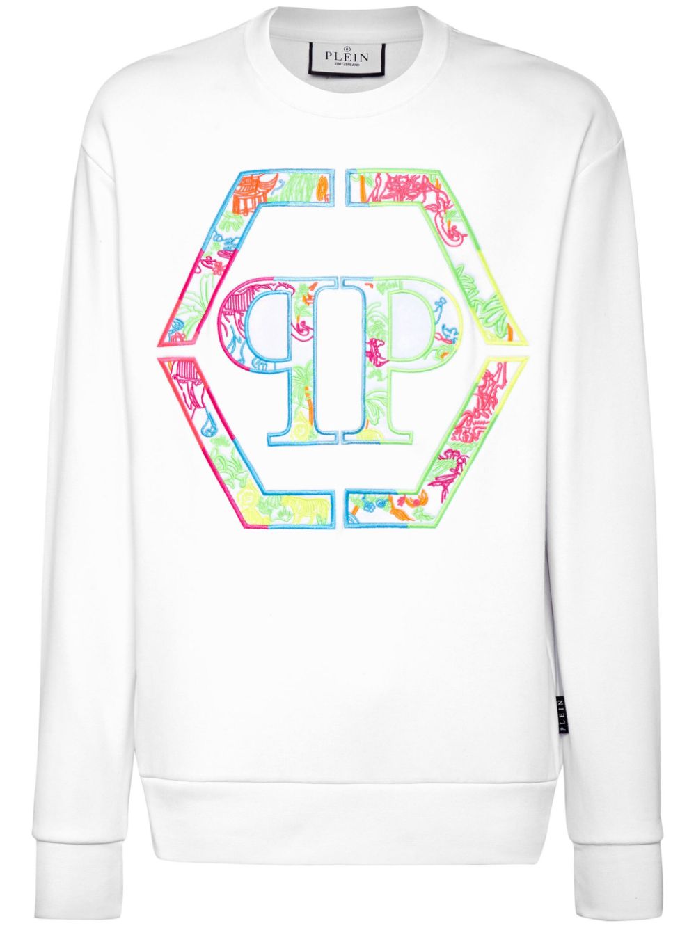 Philipp Plein logo-embroidered drop-shoulder sweatshirt - White von Philipp Plein