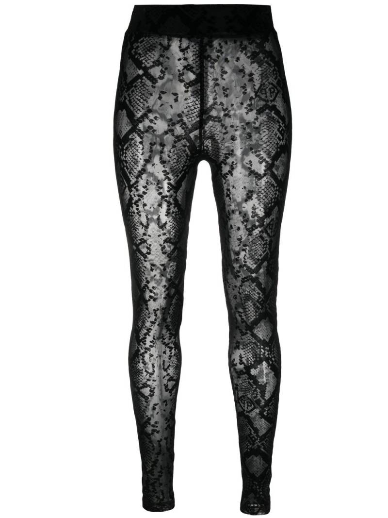 Philipp Plein logo-embroidered high-waisted leggings - Black von Philipp Plein