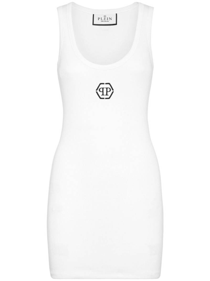 Philipp Plein logo-embroidered tank dress - White von Philipp Plein