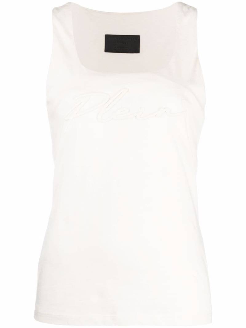 Philipp Plein logo-embroidered vest top - Neutrals von Philipp Plein