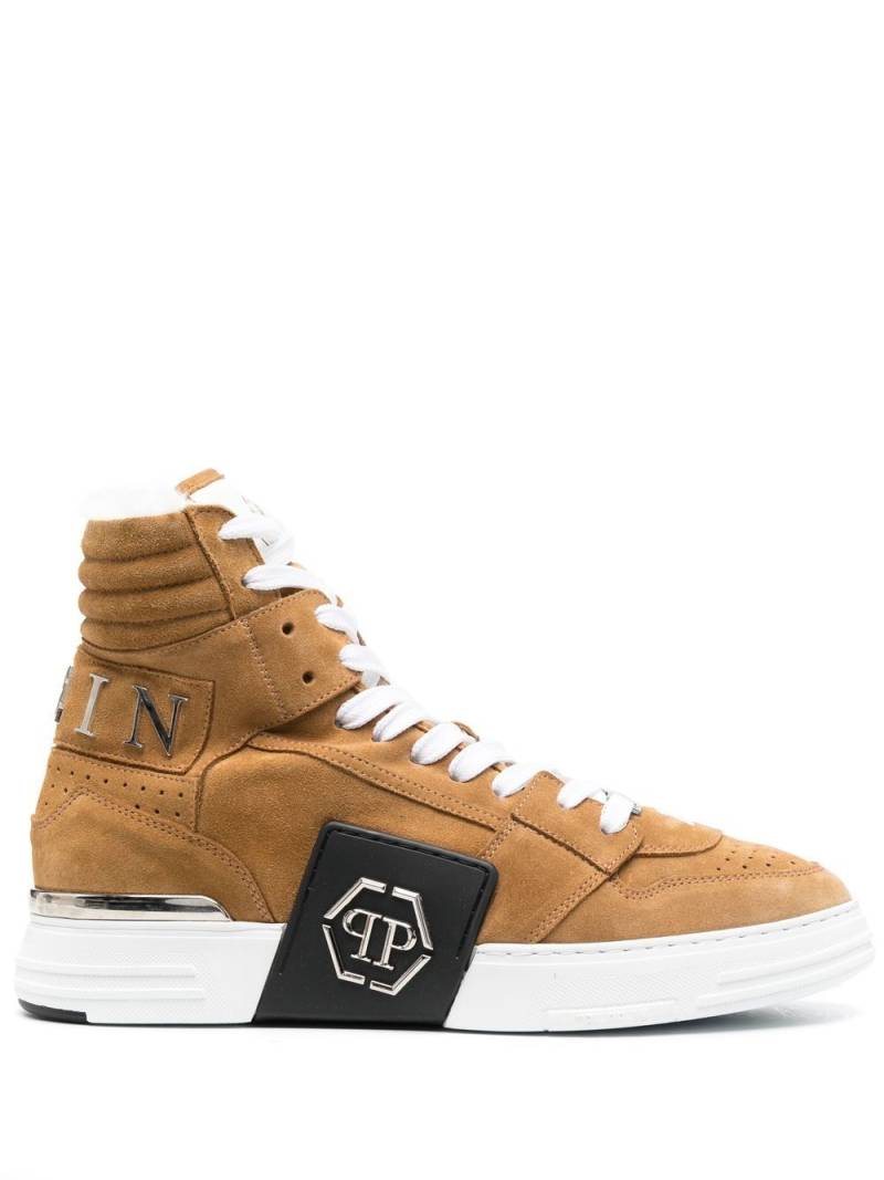 Philipp Plein Hexagon high-top sneakers - Neutrals von Philipp Plein