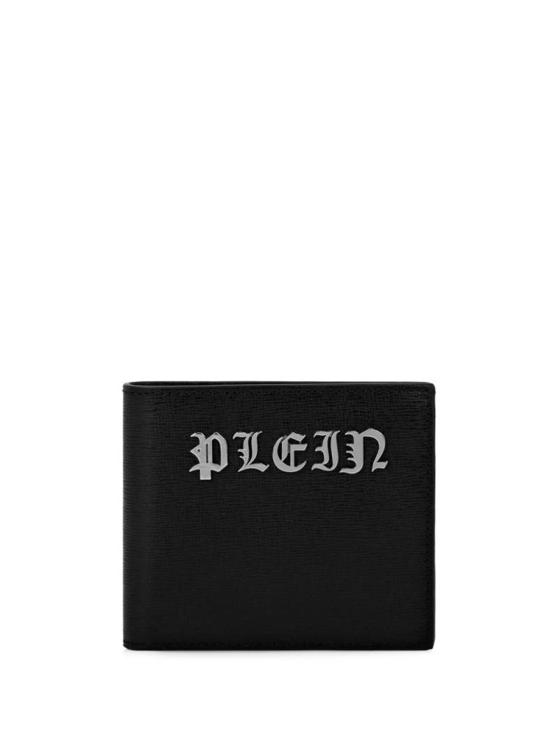 Philipp Plein logo-lettering lather wallet - Black von Philipp Plein