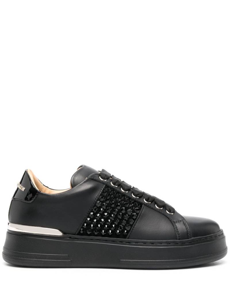 Philipp Plein logo-lettering leather sneakers - Black von Philipp Plein