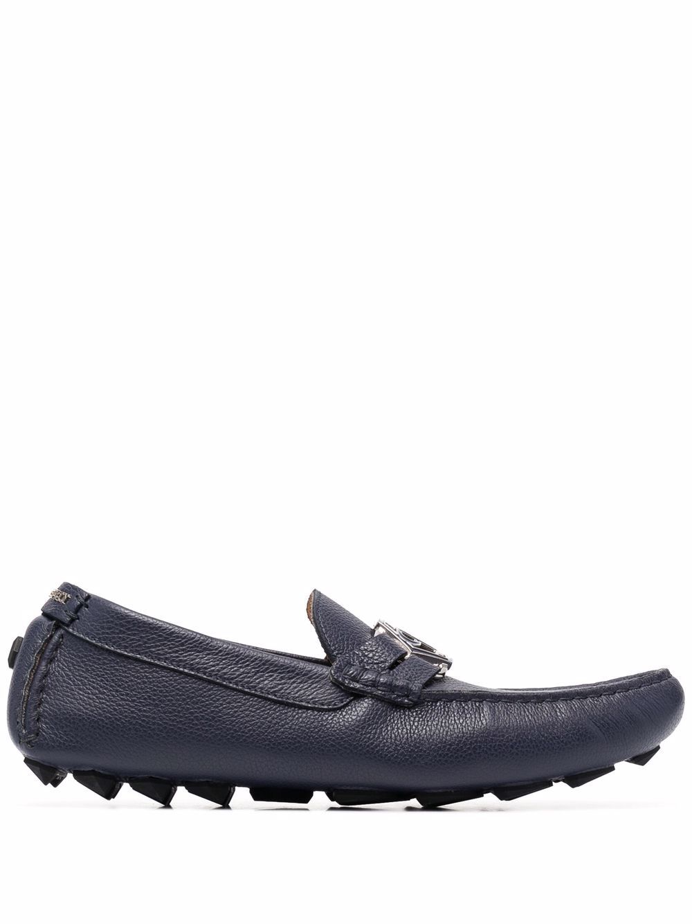 Philipp Plein logo moccasin loafers - Blue von Philipp Plein