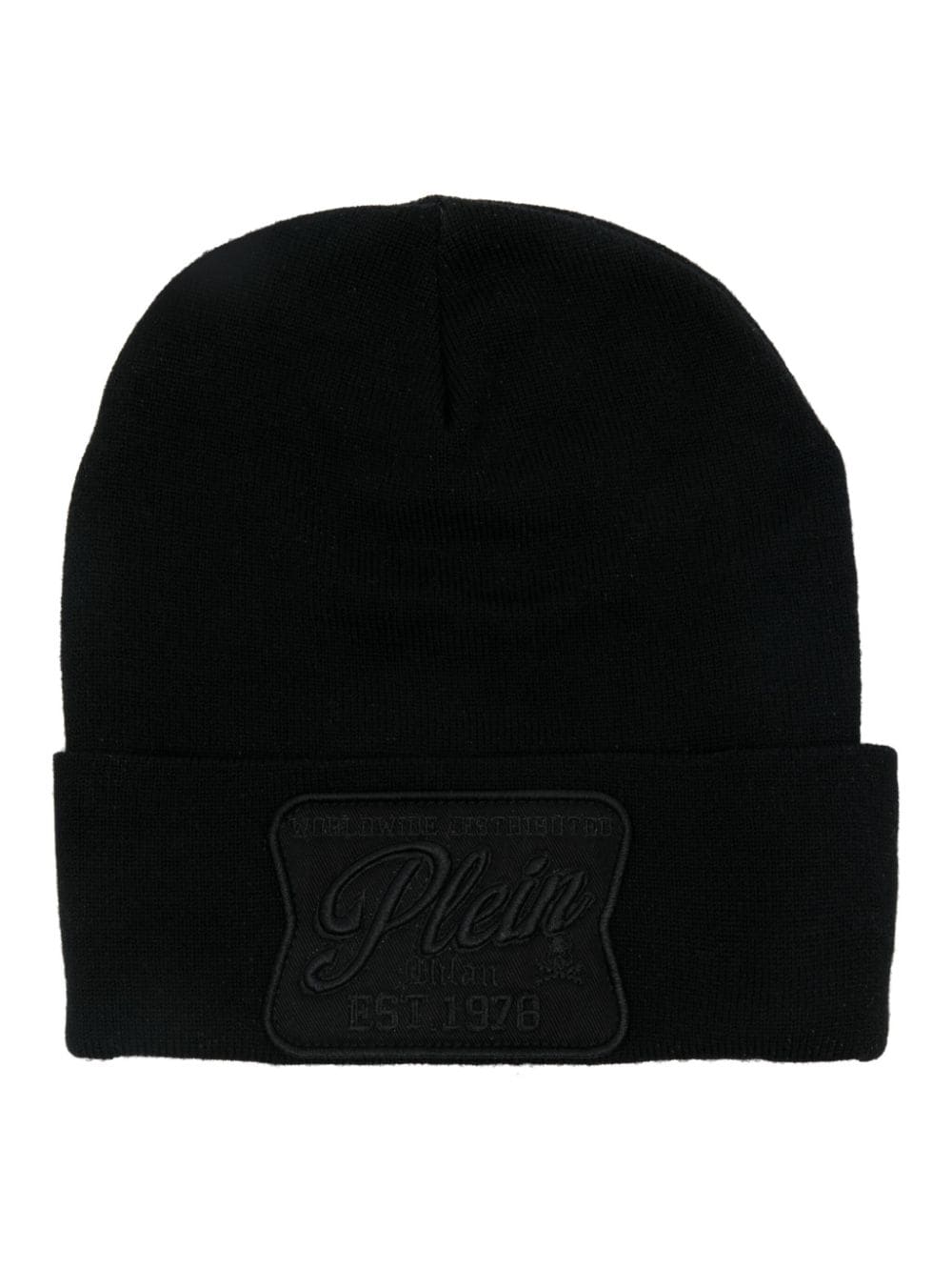 Philipp Plein logo-patch beanie - Black von Philipp Plein