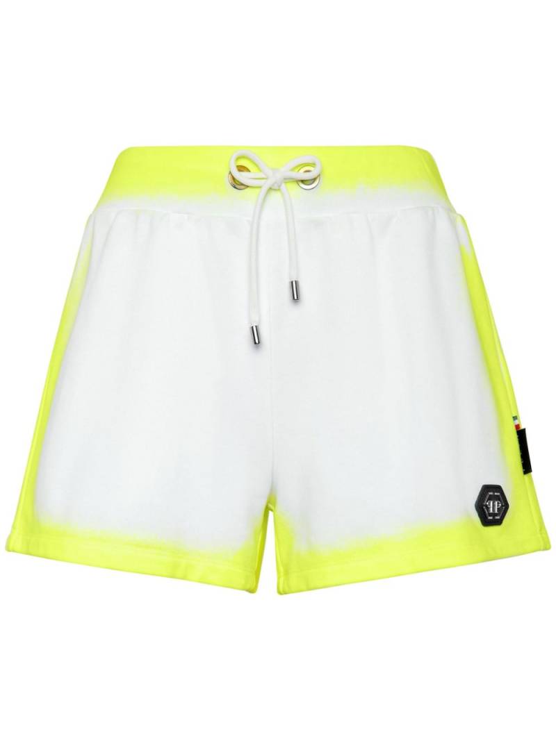 Philipp Plein logo-patch cotton blend shorts - White von Philipp Plein