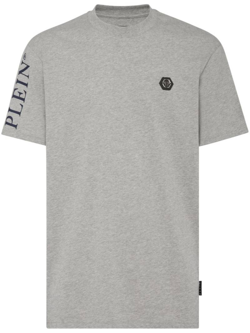 Philipp Plein logo-patch cotton t-shirt - Grey von Philipp Plein