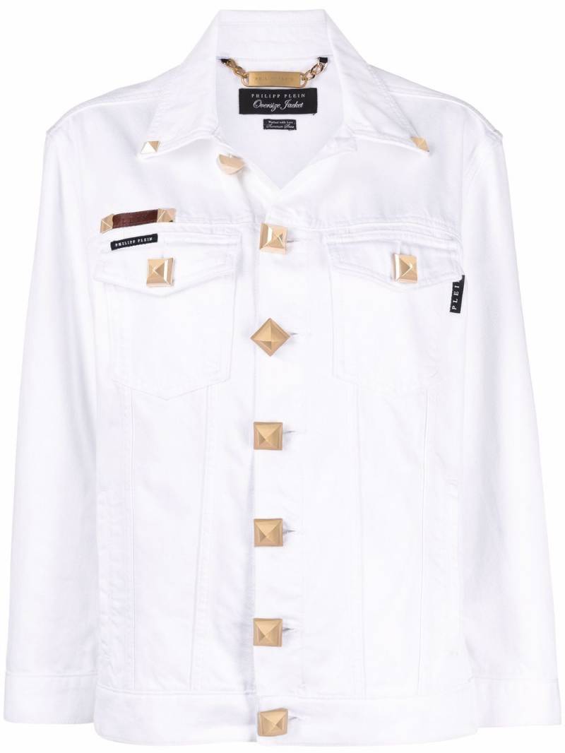 Philipp Plein logo-patch denim jacket - White von Philipp Plein