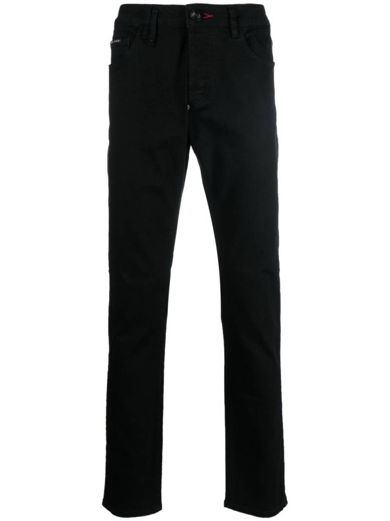 Philipp Plein logo-patch detail slim-cut jeans - Black von Philipp Plein