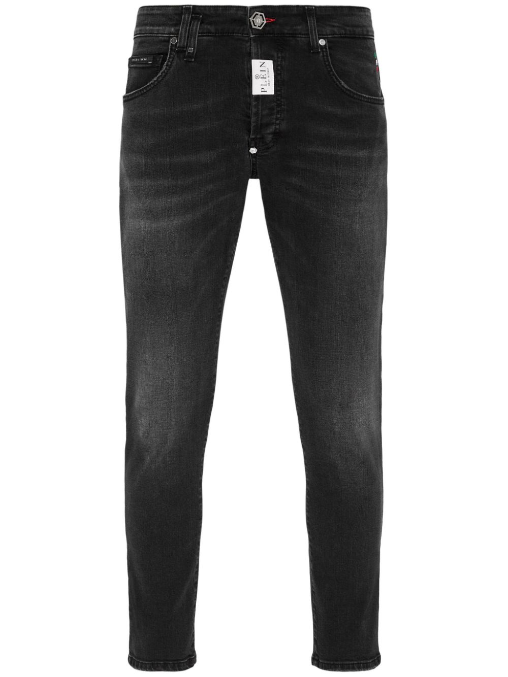 Philipp Plein logo-patch skinny-cut jeans - Black von Philipp Plein