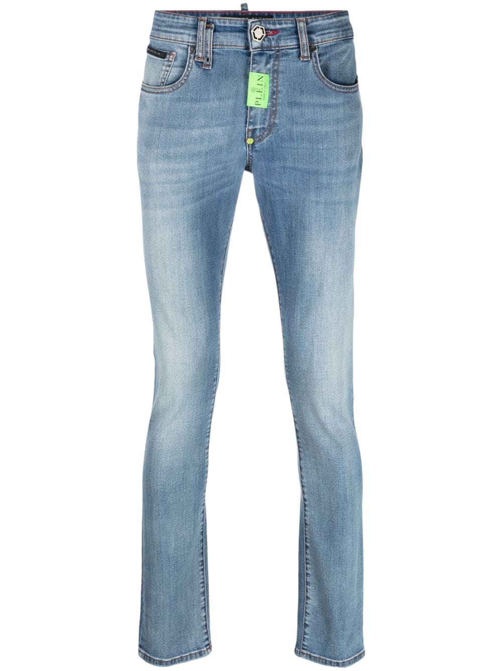 Philipp Plein logo-patch skinny-leg jeans - Blue von Philipp Plein