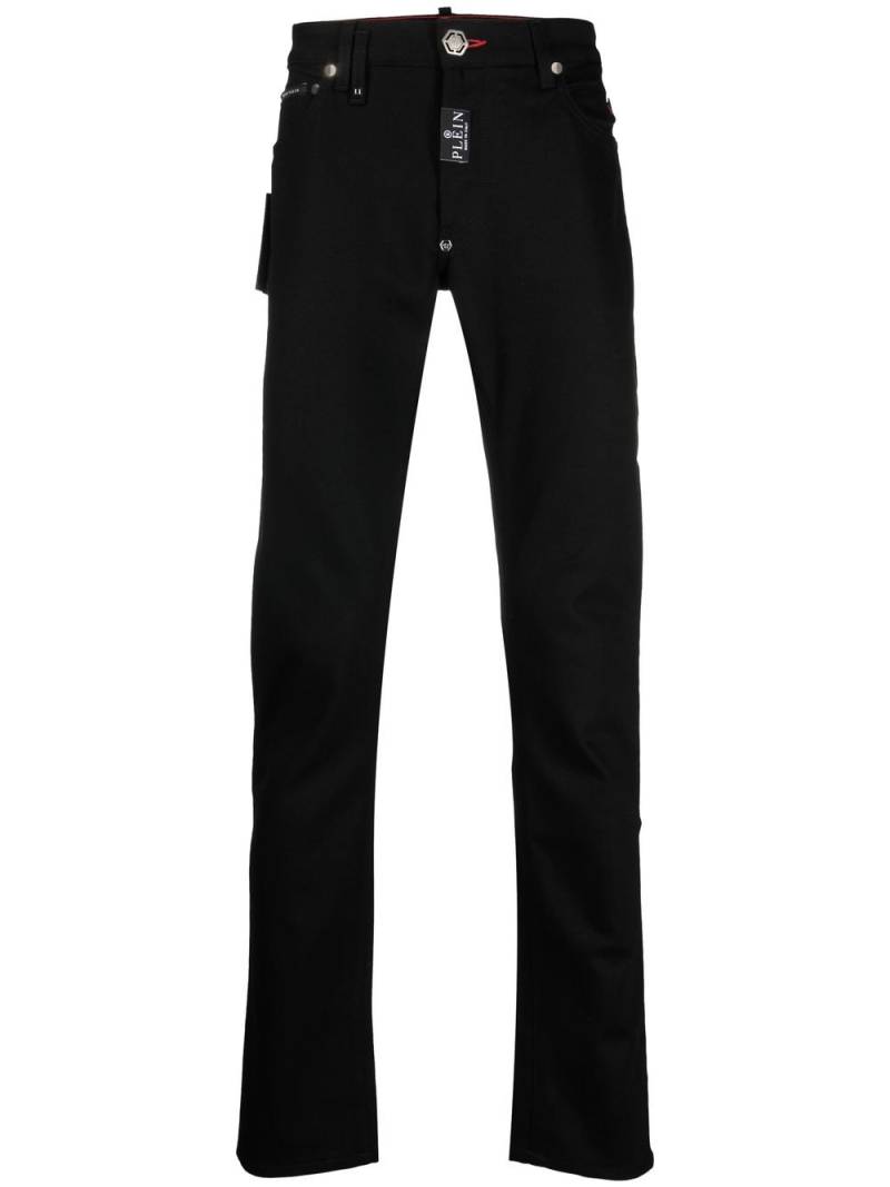 Philipp Plein logo-patch slim-fit jeans - Black von Philipp Plein